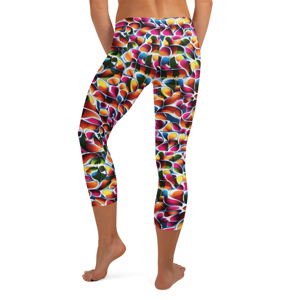 Prism Puddle on Capri Leggings — Back