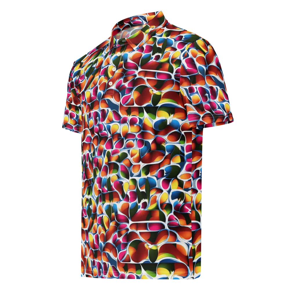 Prism Puddle on Men's Slim Fit Polo Shirt — Left Front