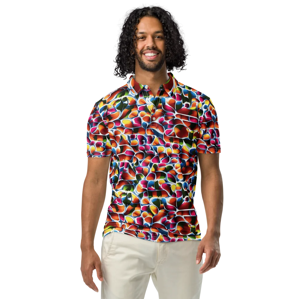Prism Puddle on Men's Slim Fit Polo Shirt — Front
