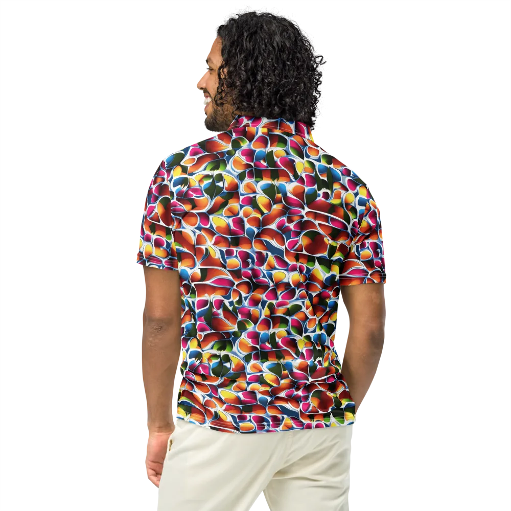 Prism Puddle on Men's Slim Fit Polo Shirt — Back