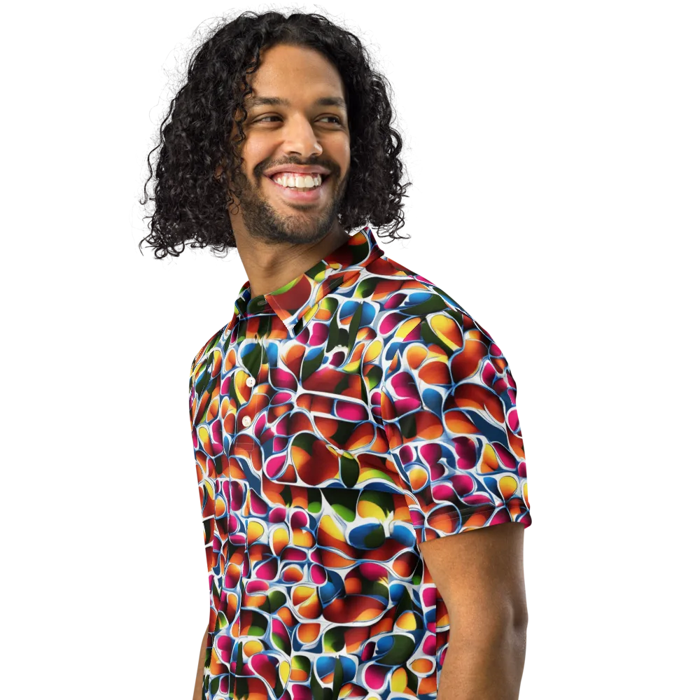 Prism Puddle on Men's Slim Fit Polo Shirt — Left Front