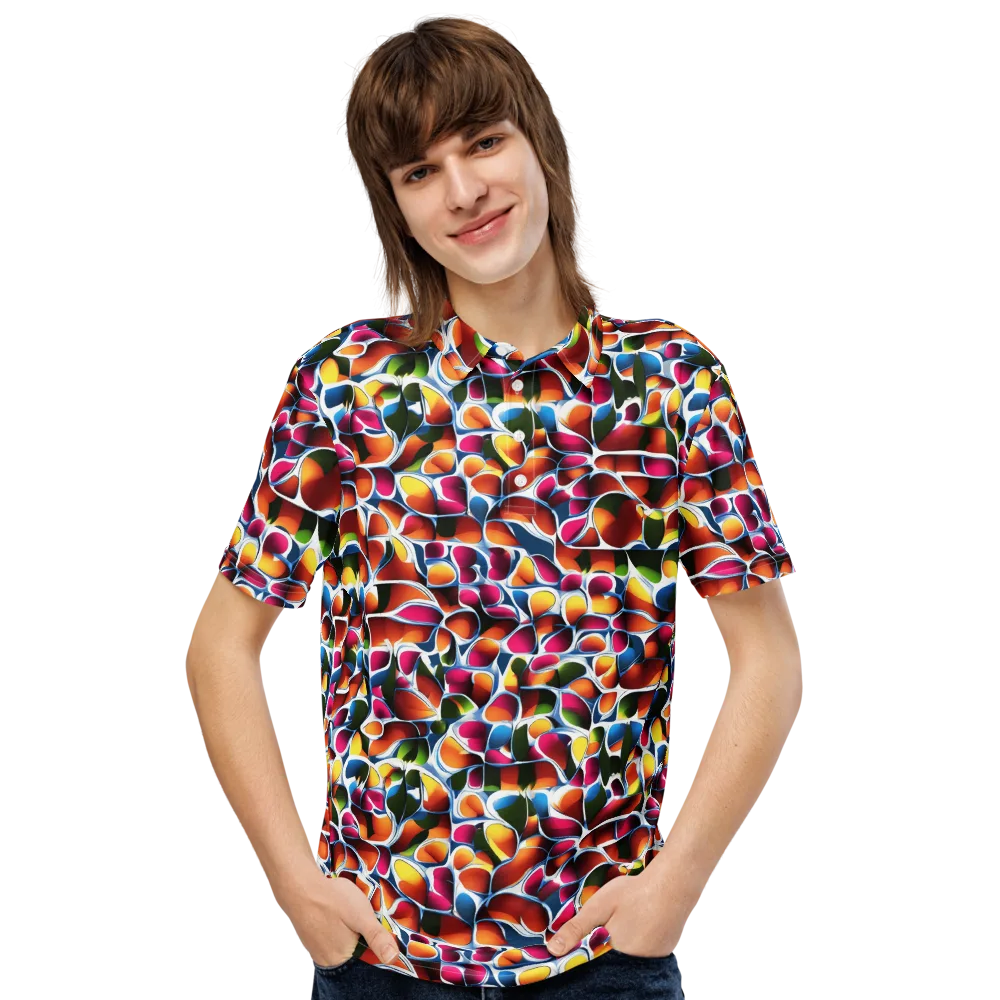Prism Puddle on Men's Slim Fit Polo Shirt — Front