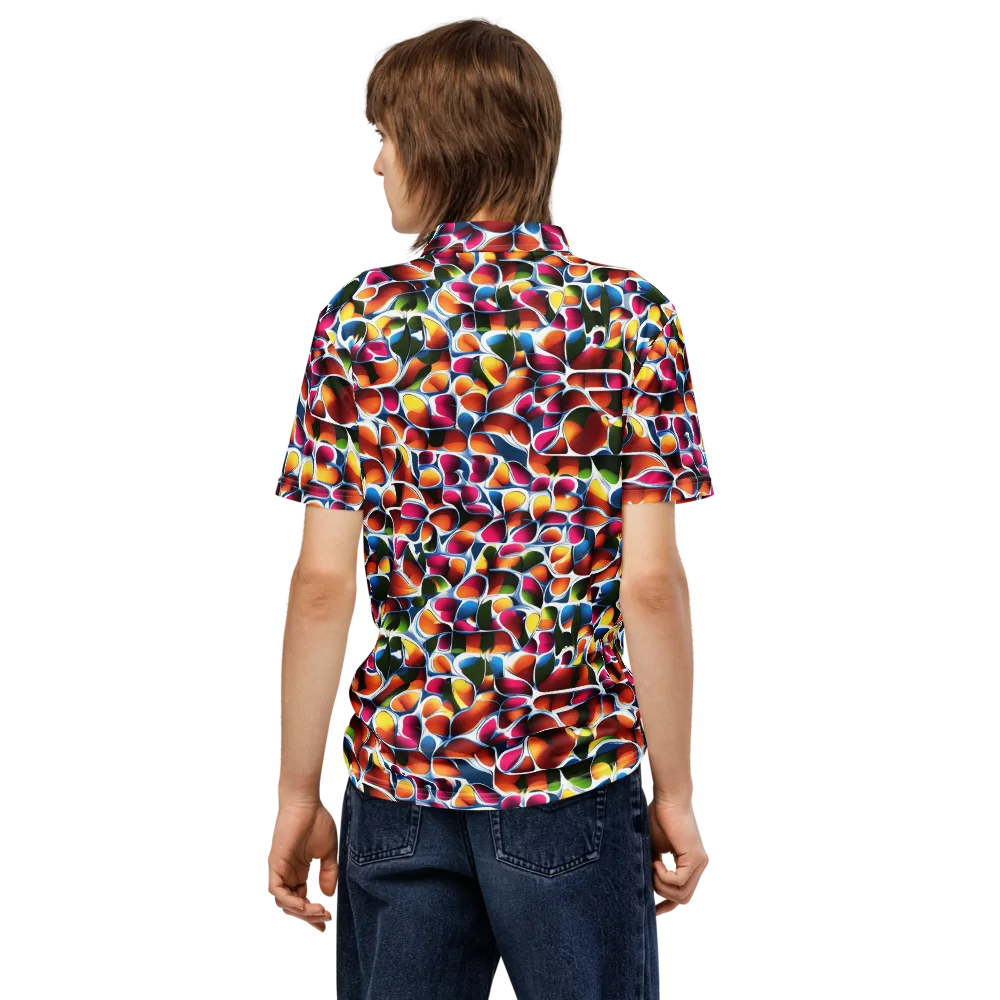Prism Puddle on Men's Slim Fit Polo Shirt — Back
