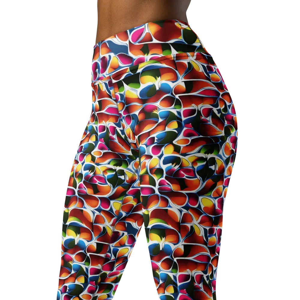 Prism Puddle on Yoga Leggings — Left Front