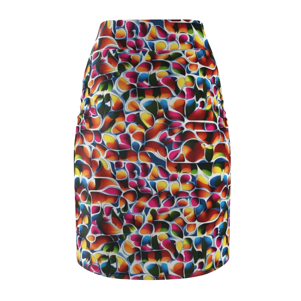 Prism Puddle on Pencil Skirt — Back