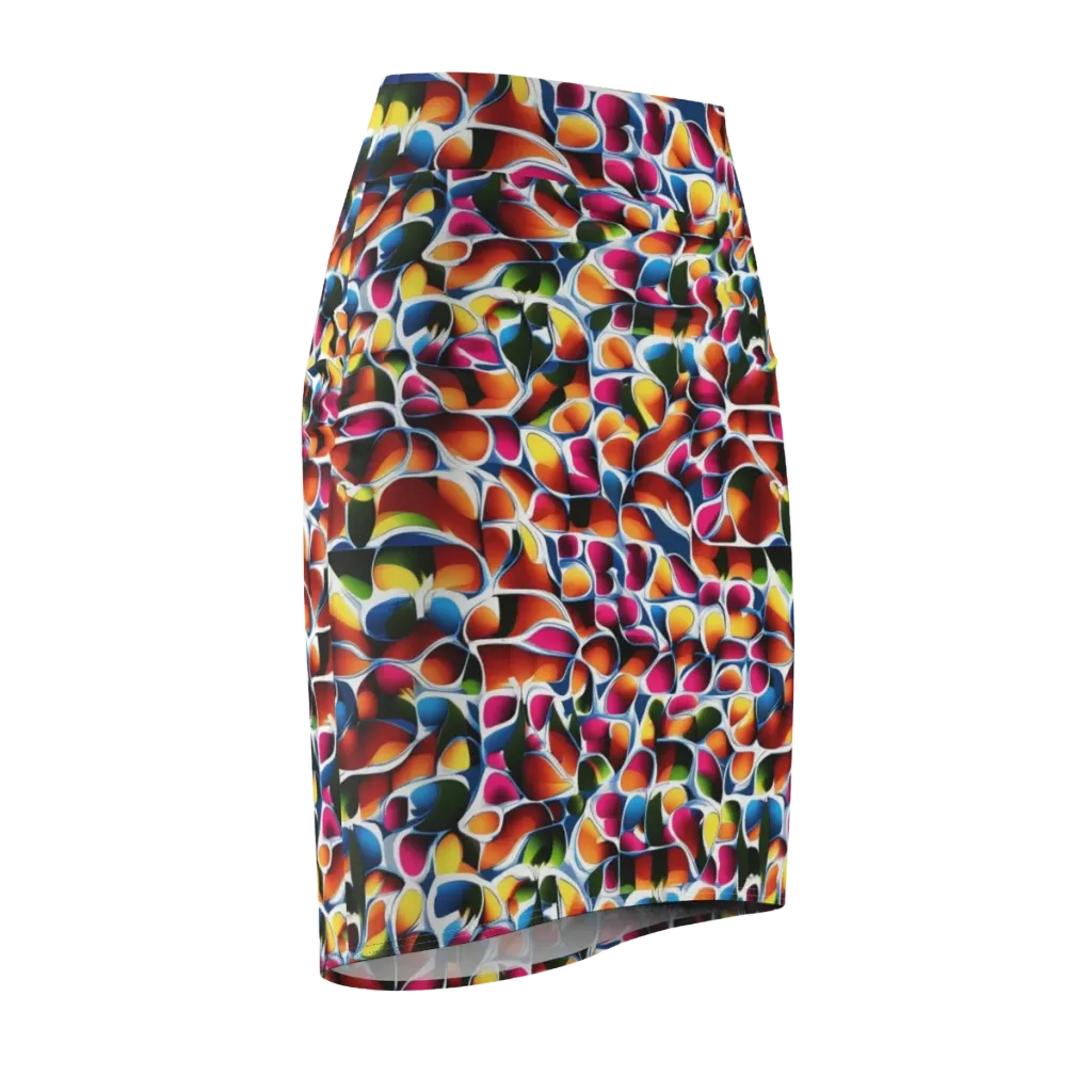 Prism Puddle on Pencil Skirt — Front Side