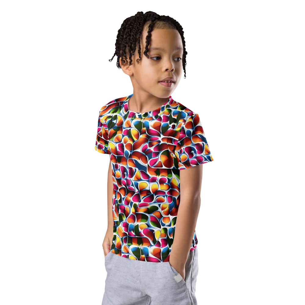Prism Puddle on Kids Crew Neck T-Shirt — Left Front