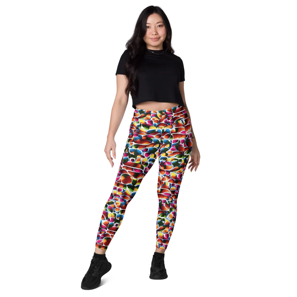 Prism Puddle on Leggings with Pockets — Front