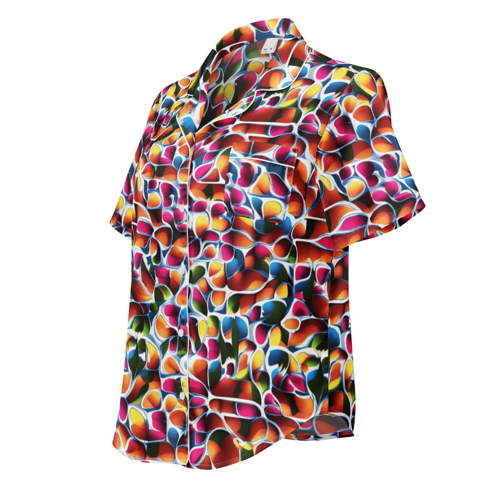 Prism Puddle on Women's Short Sleeve Pajama Top — Left Front