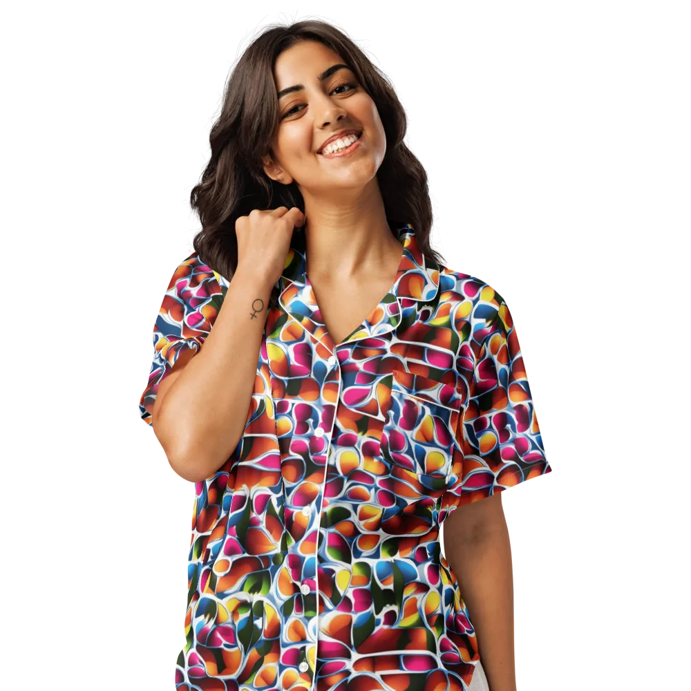 Prism Puddle on Women's Short Sleeve Pajama Top — Front