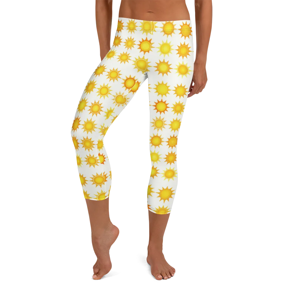 Solar Parade on Capri Leggings — Front