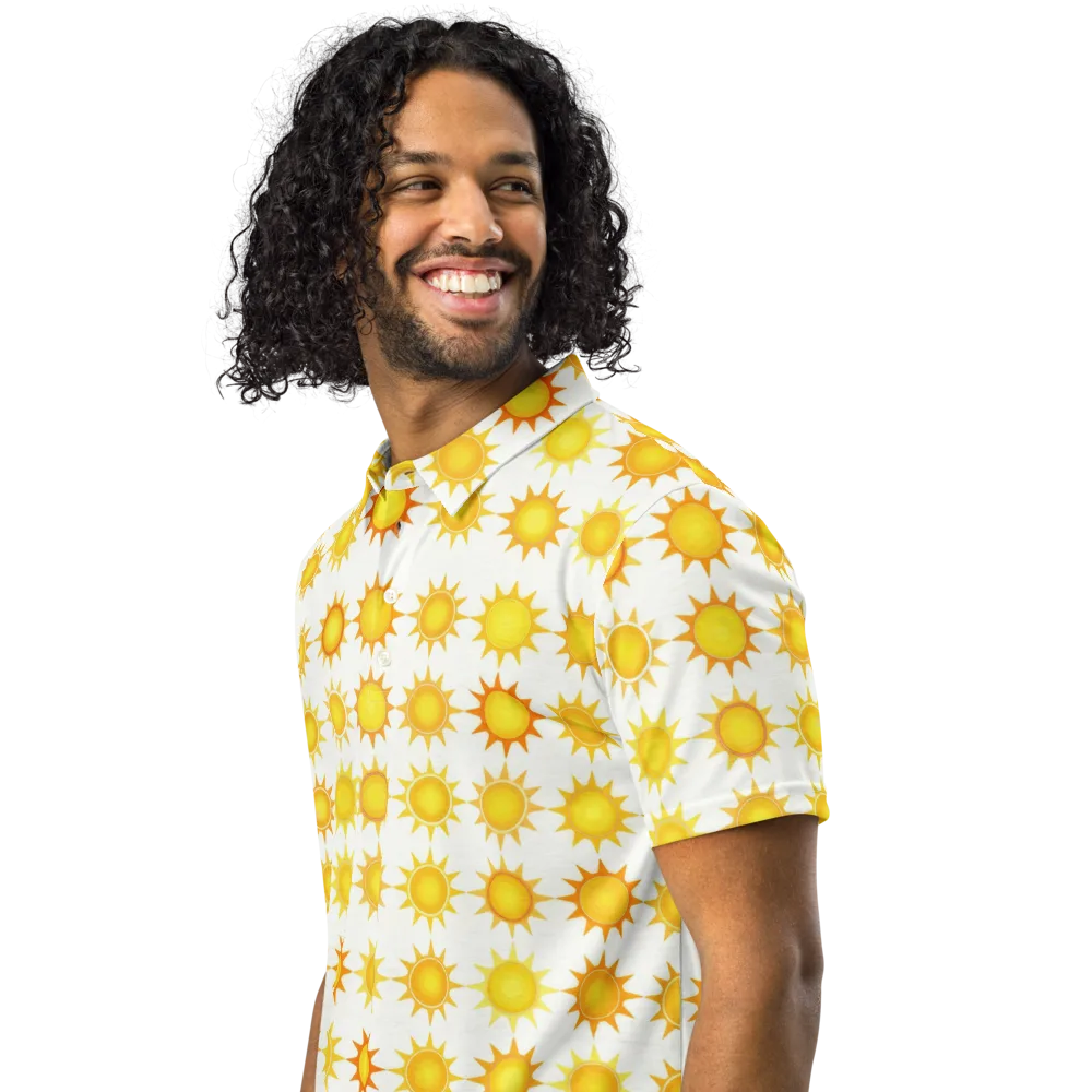 Solar Parade on Men's Slim Fit Polo Shirt — Left Front