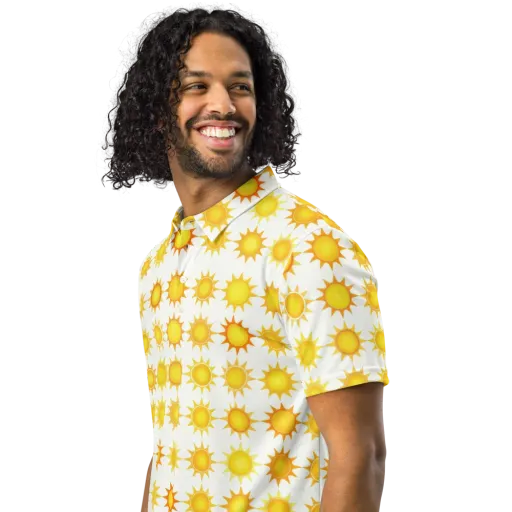 Solar Parade on a Men's Slim Fit Polo Shirt