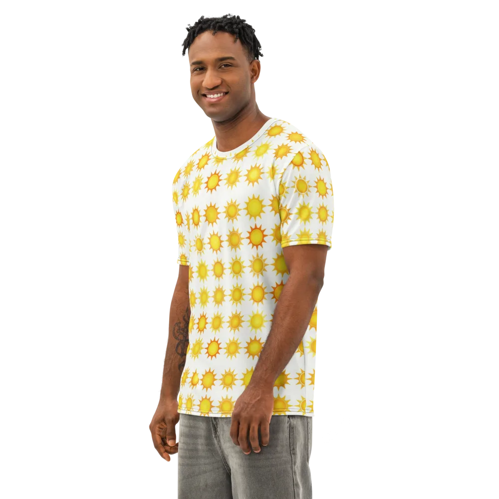 Solar Parade on Men's Cotton Crew Neck T-Shirt — Left Front