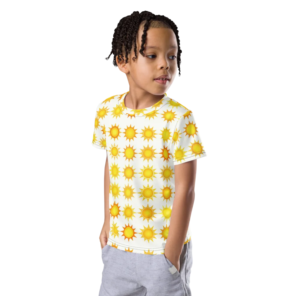 Solar Parade on Kids Crew Neck T-Shirt — Left Front