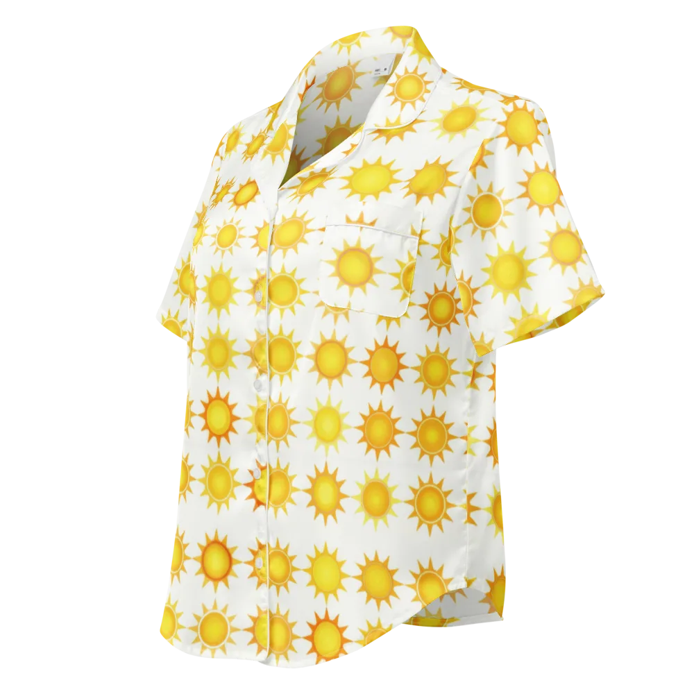 Solar Parade on Women's Short Sleeve Pajama Top — Left Front