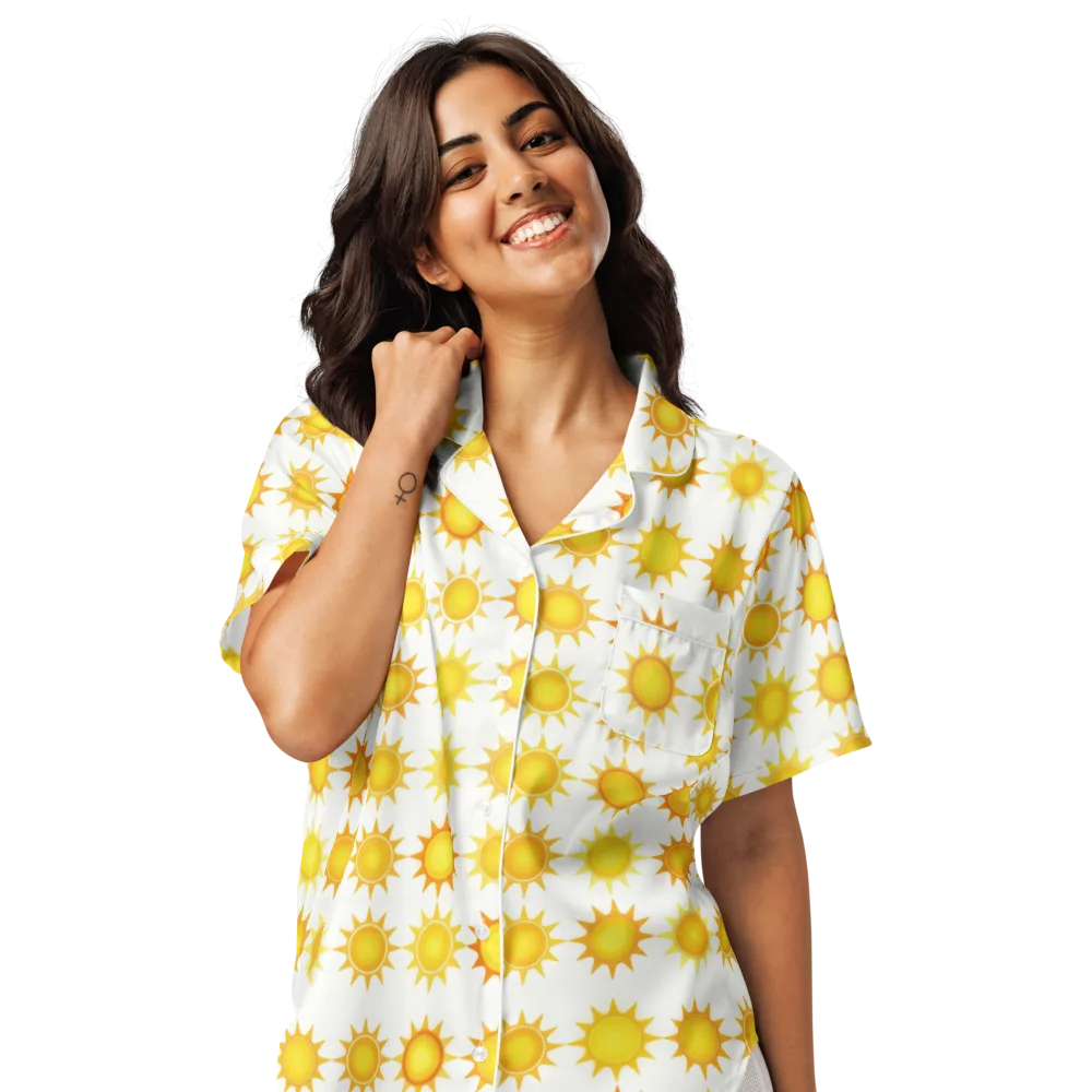 Solar Parade on Women's Short Sleeve Pajama Top — Front