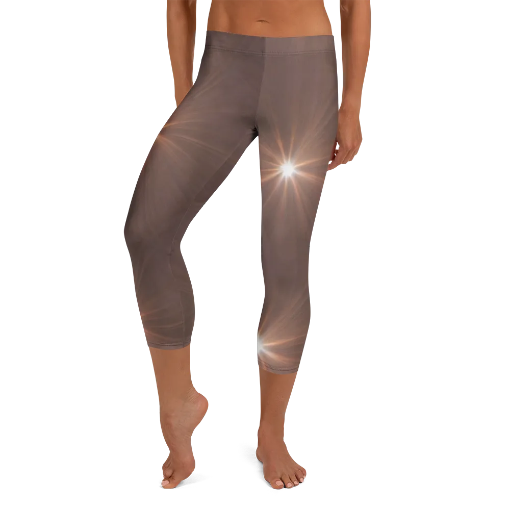 Velvet Starburst on Capri Leggings — Front