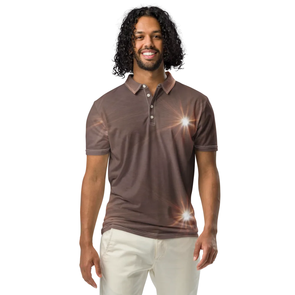 Velvet Starburst on Men's Slim Fit Polo Shirt — Front