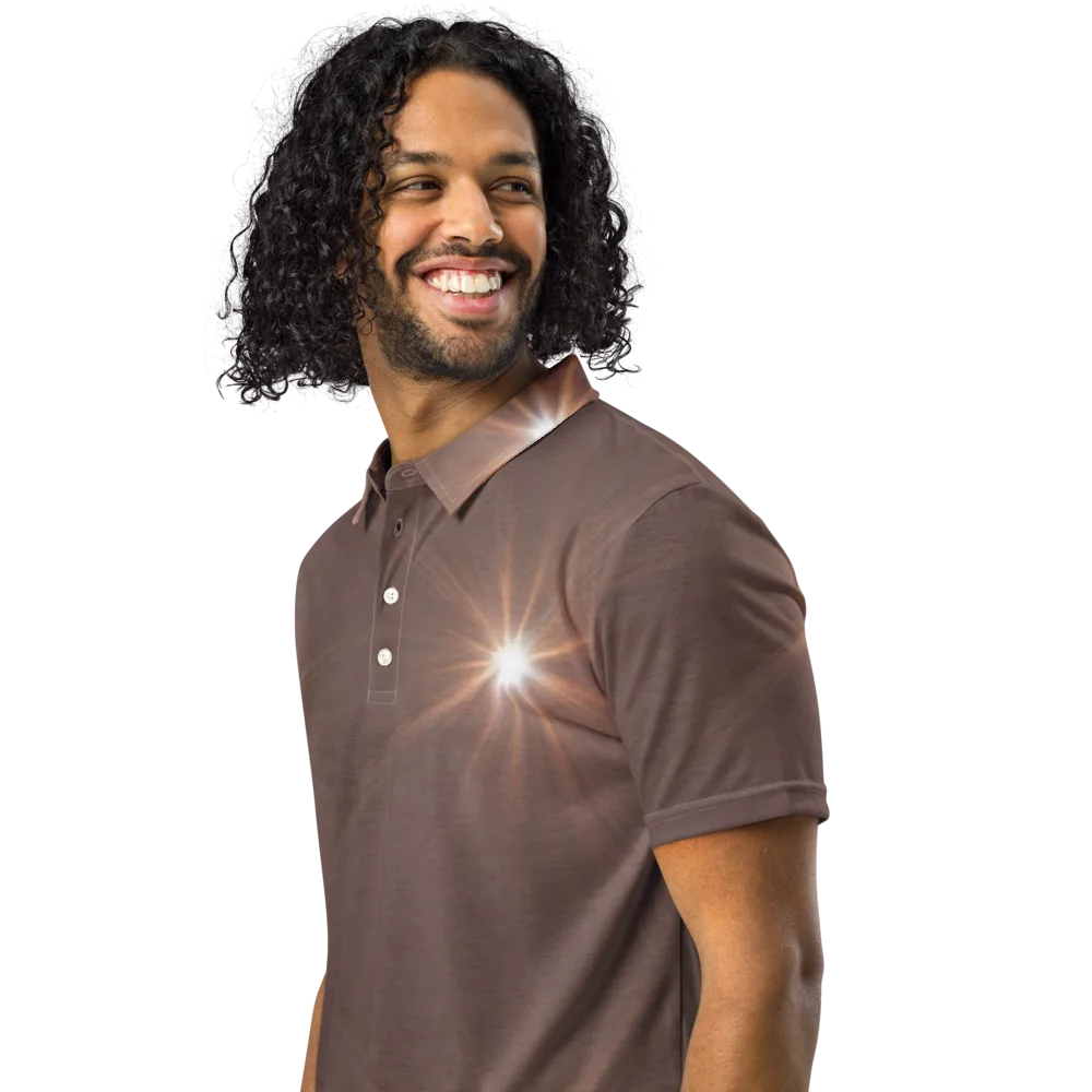 Velvet Starburst on Men's Slim Fit Polo Shirt — Left Front