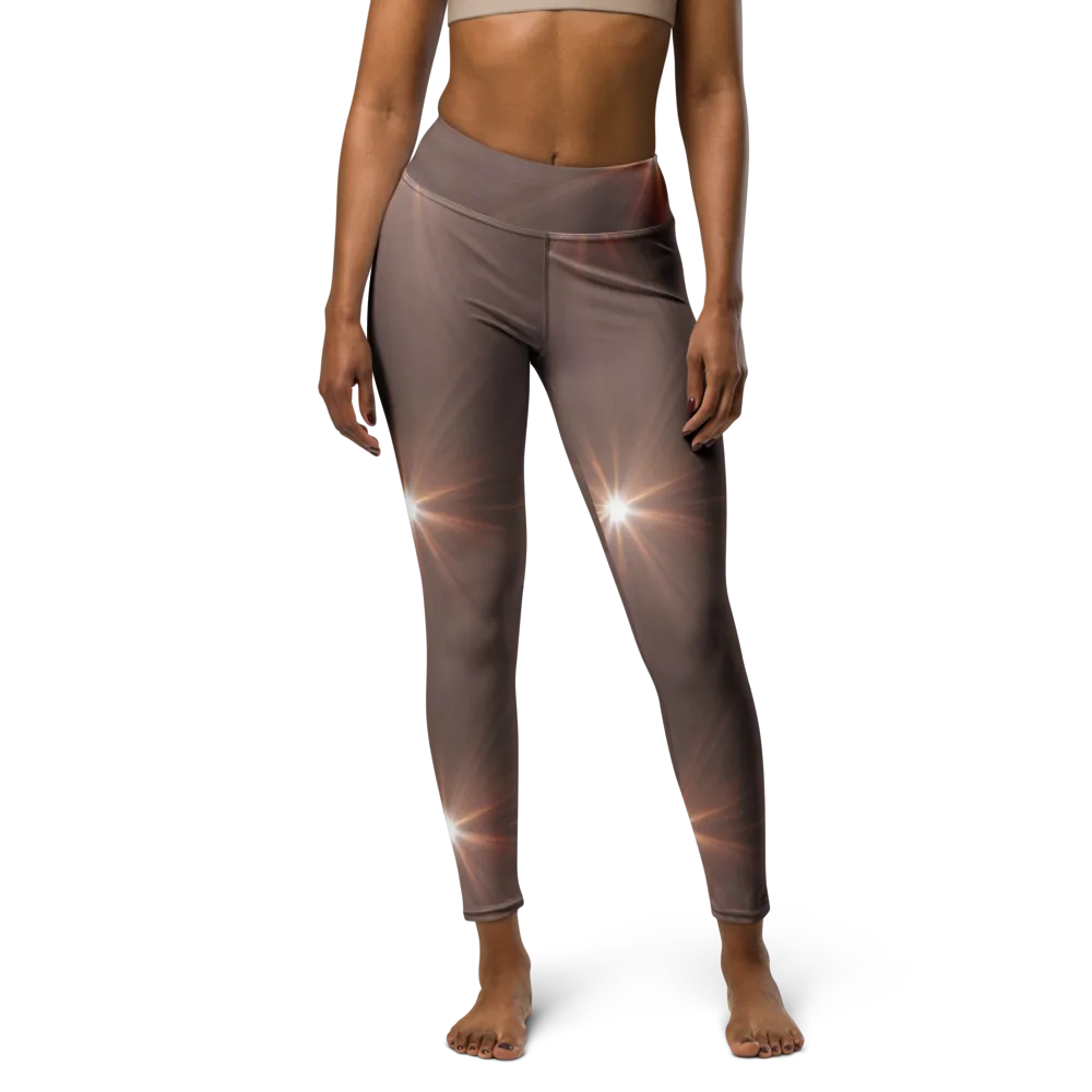 Velvet Starburst on Yoga Leggings — Front