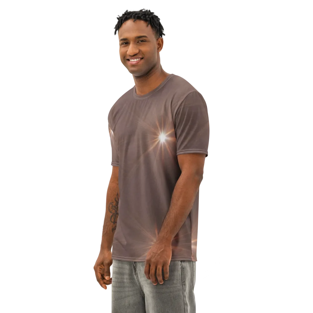 Velvet Starburst on Men's Cotton Crew Neck T-Shirt — Left Front