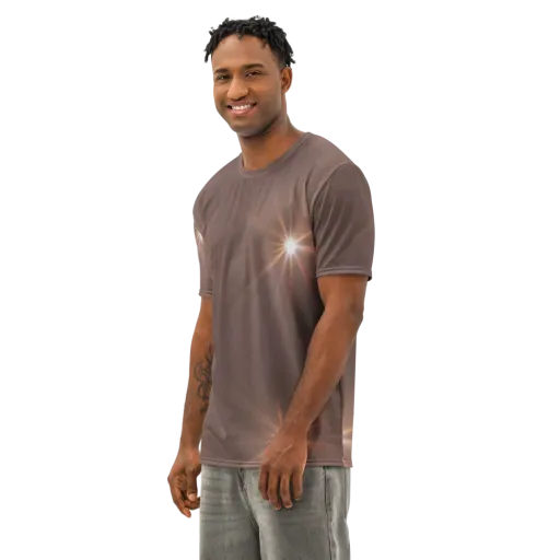 Velvet Starburst on a Men's Cotton Crew Neck T-Shirt