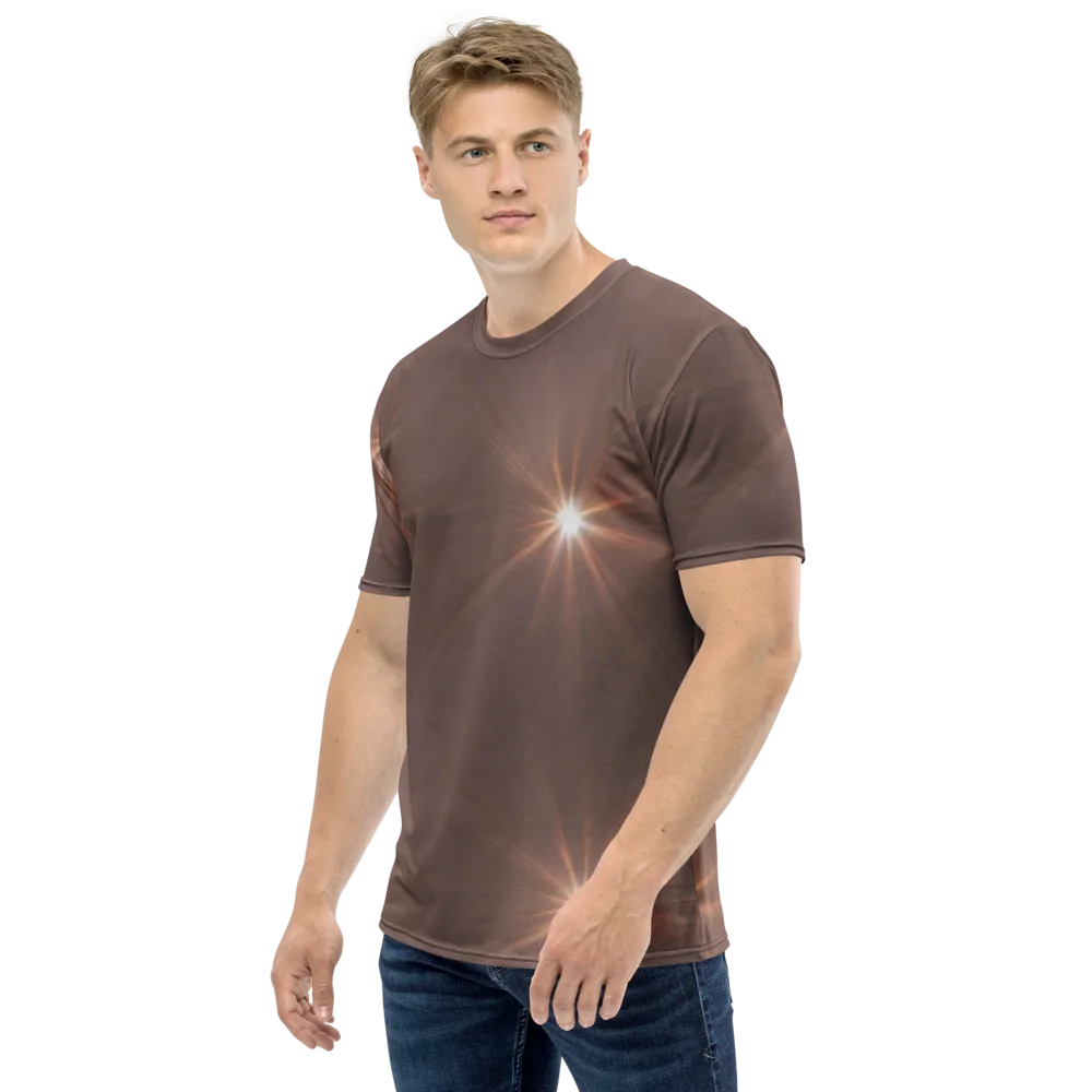Velvet Starburst on Men's Crew Neck T-Shirt — Left