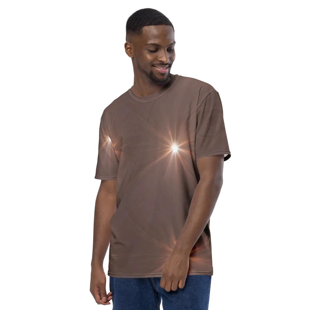 Velvet Starburst on Men's Crew Neck T-Shirt — Left