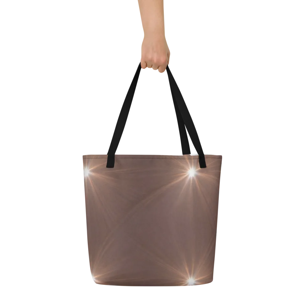 Velvet Starburst on Large Tote Bag W/ Pocket — Front