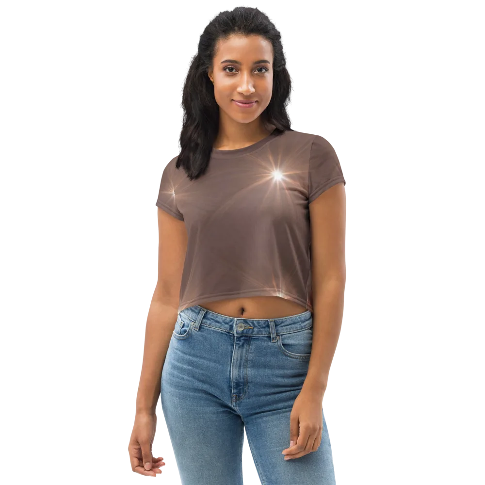 Velvet Starburst on Crop Tee — Front