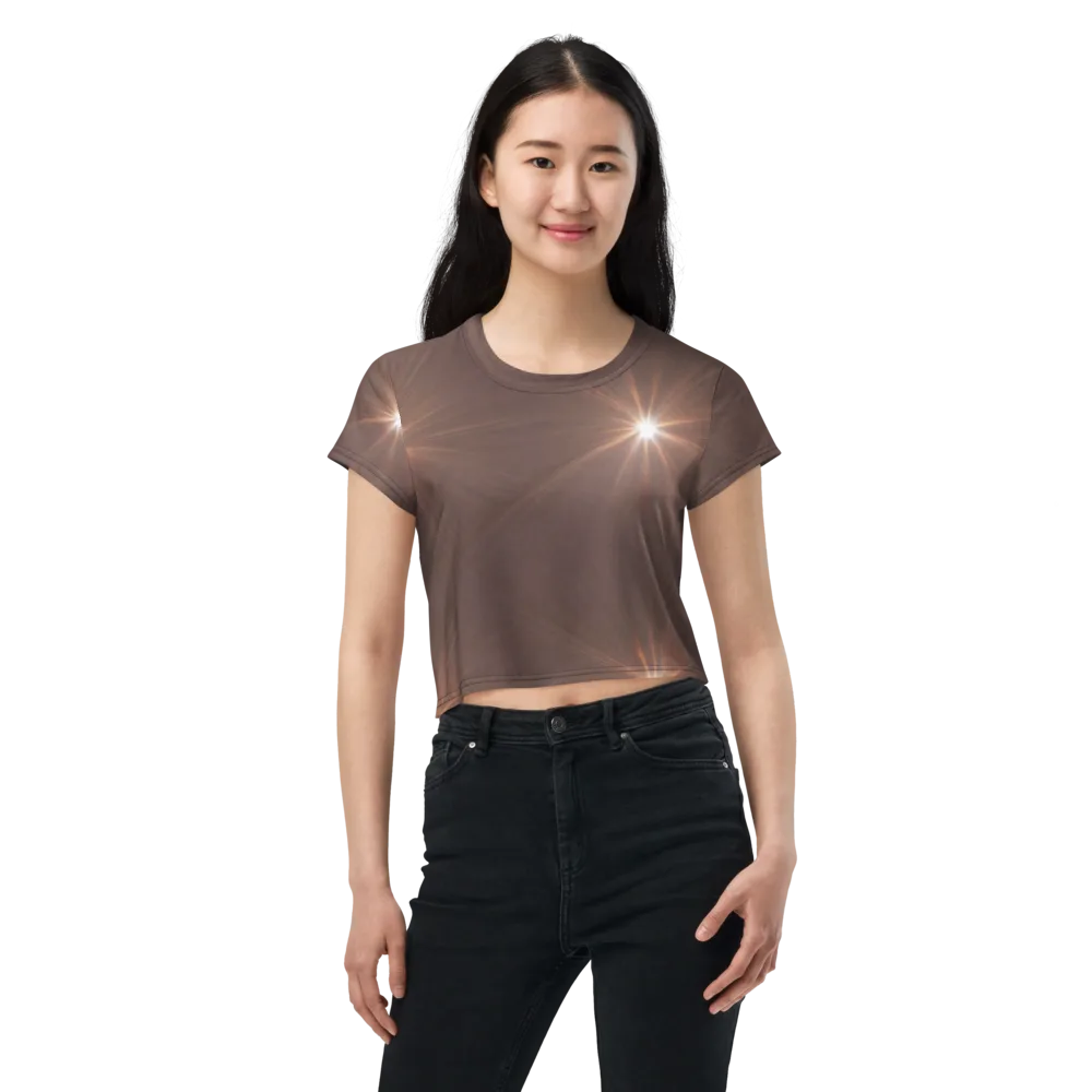 Velvet Starburst on Crop Tee — Front