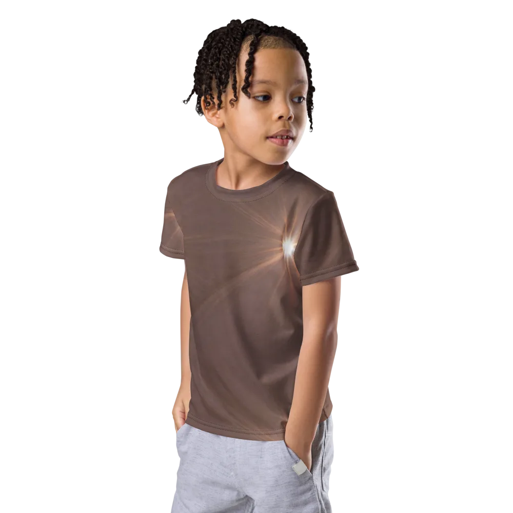 Velvet Starburst on Kids Crew Neck T-Shirt — Left Front