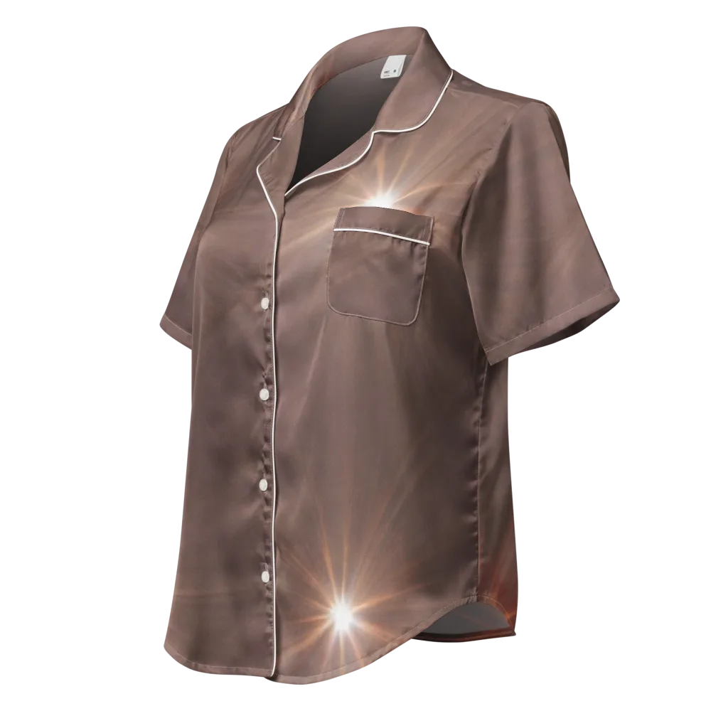 Velvet Starburst on Women's Short Sleeve Pajama Top — Left Front