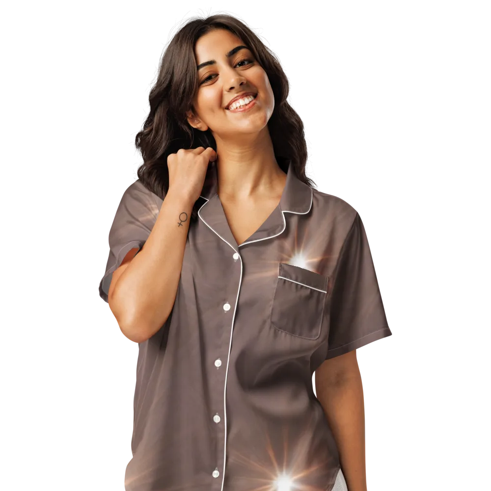 Velvet Starburst on Women's Short Sleeve Pajama Top — Front