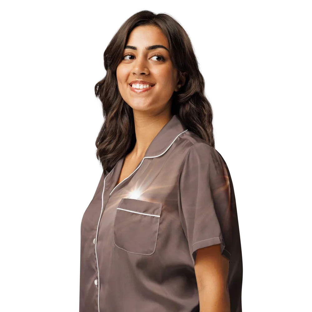 Velvet Starburst on Women's Short Sleeve Pajama Top — Left Front