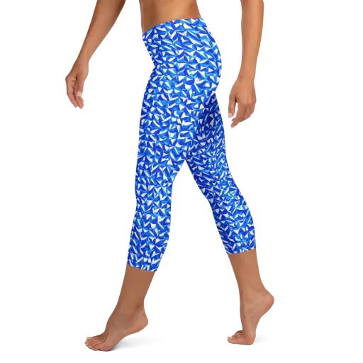 Azure Petal Static on a Capri Leggings