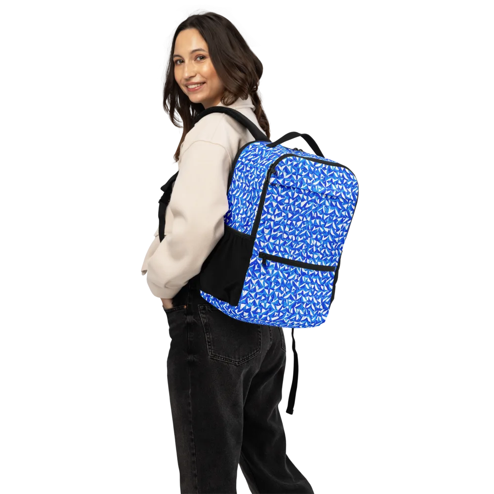 Azure Petal Static on Utility Backpack — Back
