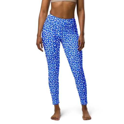 Azure Petal Static on a Yoga Leggings