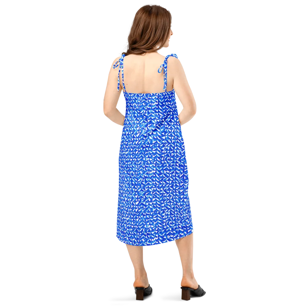 Azure Petal Static on Slip Dress — Back