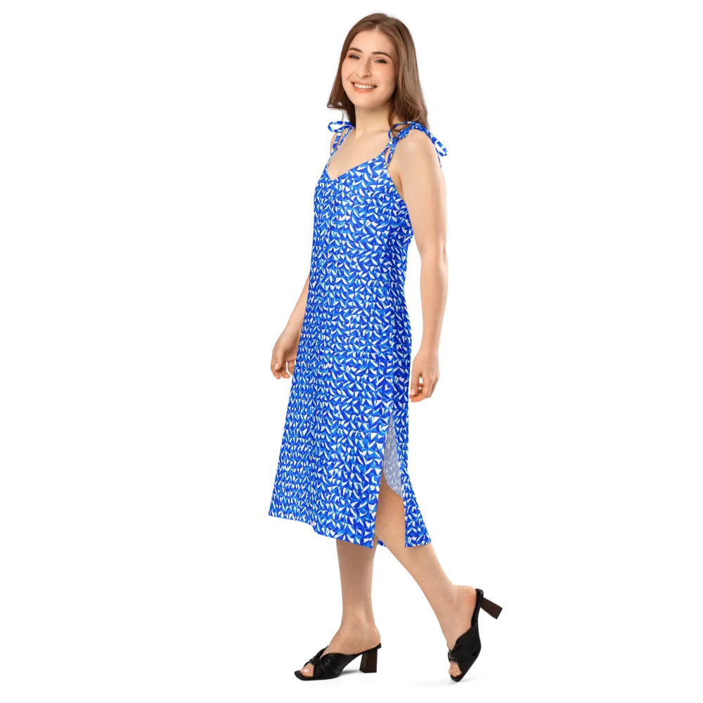 Azure Petal Static on Slip Dress — Left Front