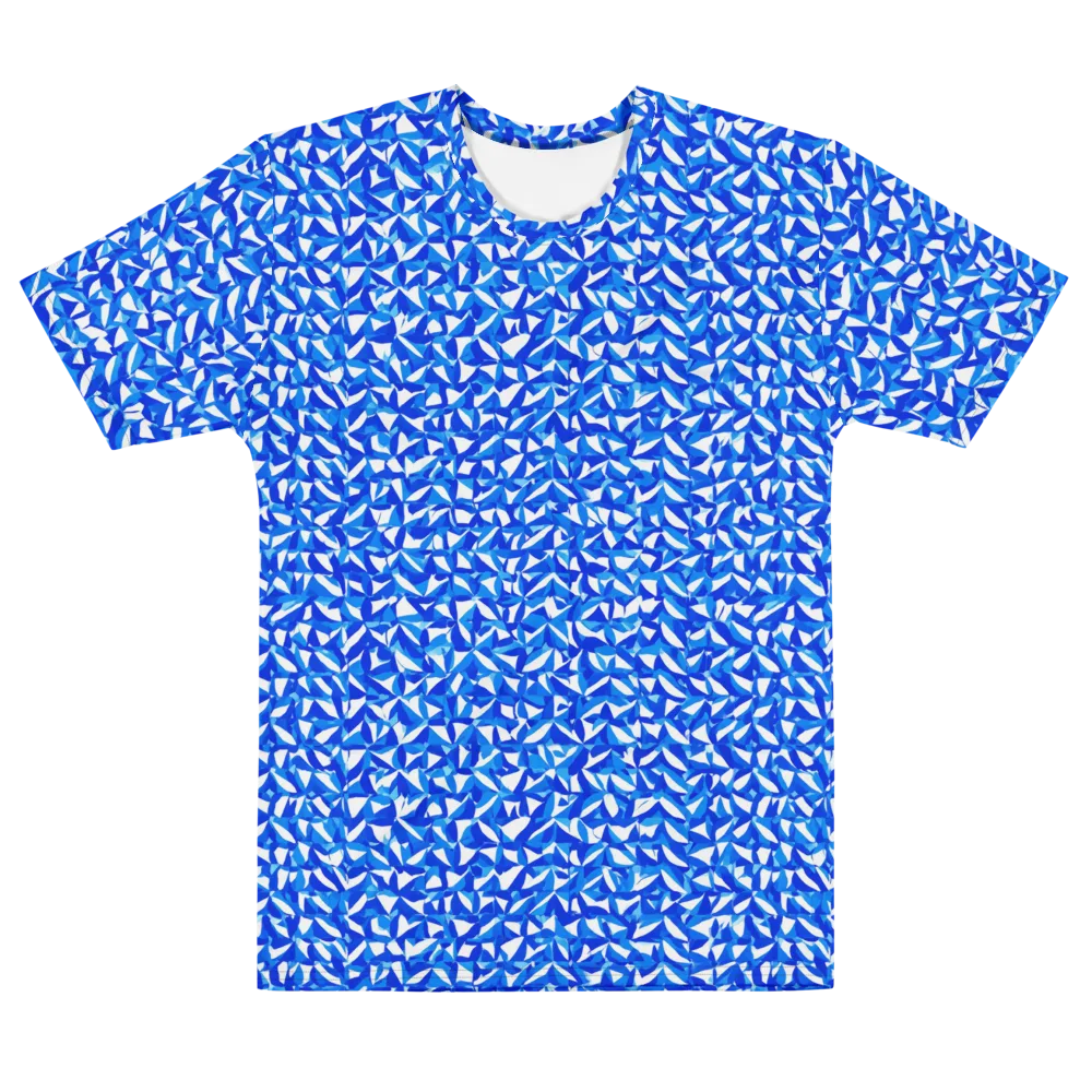 Azure Petal Static on Men's Cotton Crew Neck T-Shirt — Front