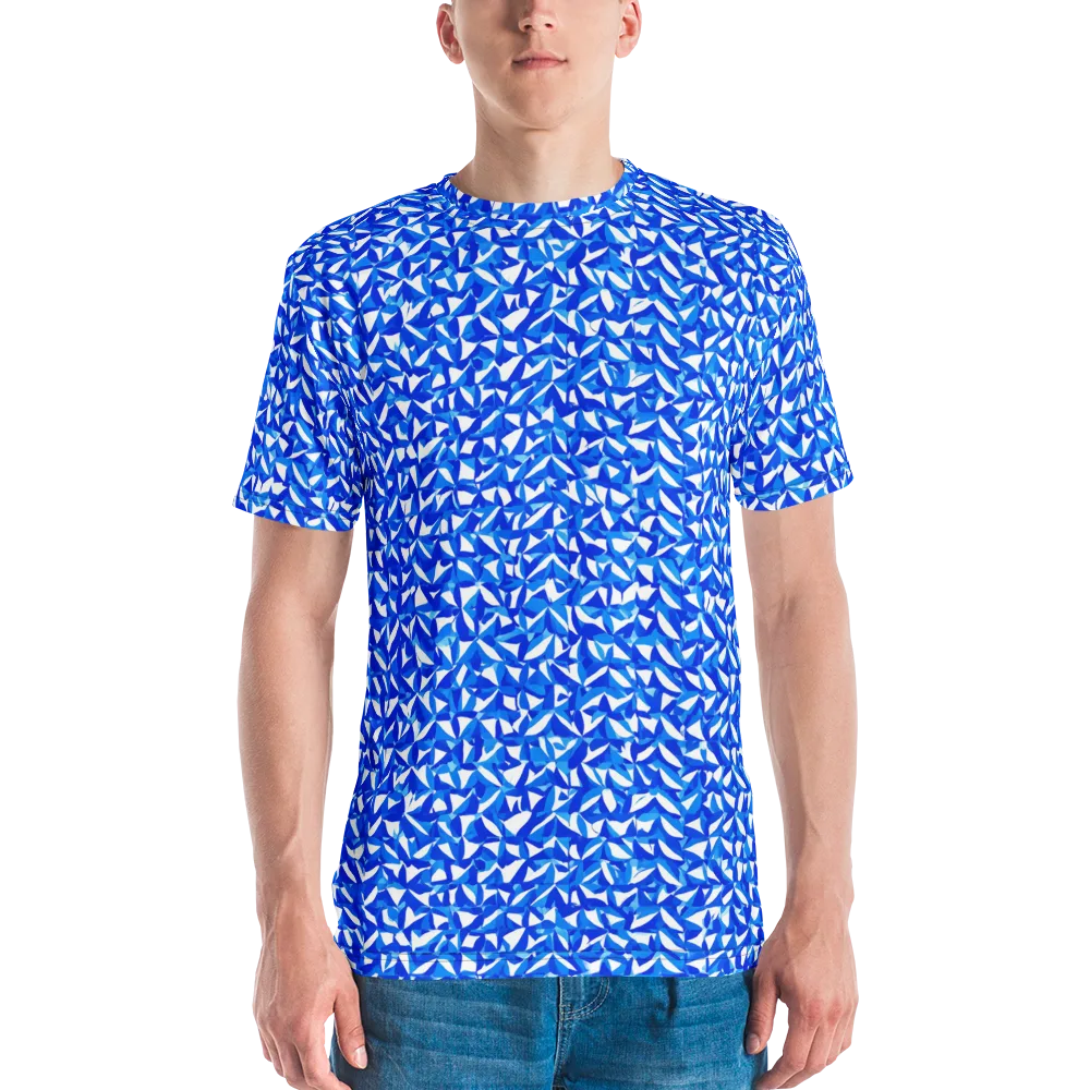 Azure Petal Static on Men's Crew Neck T-Shirt — Front