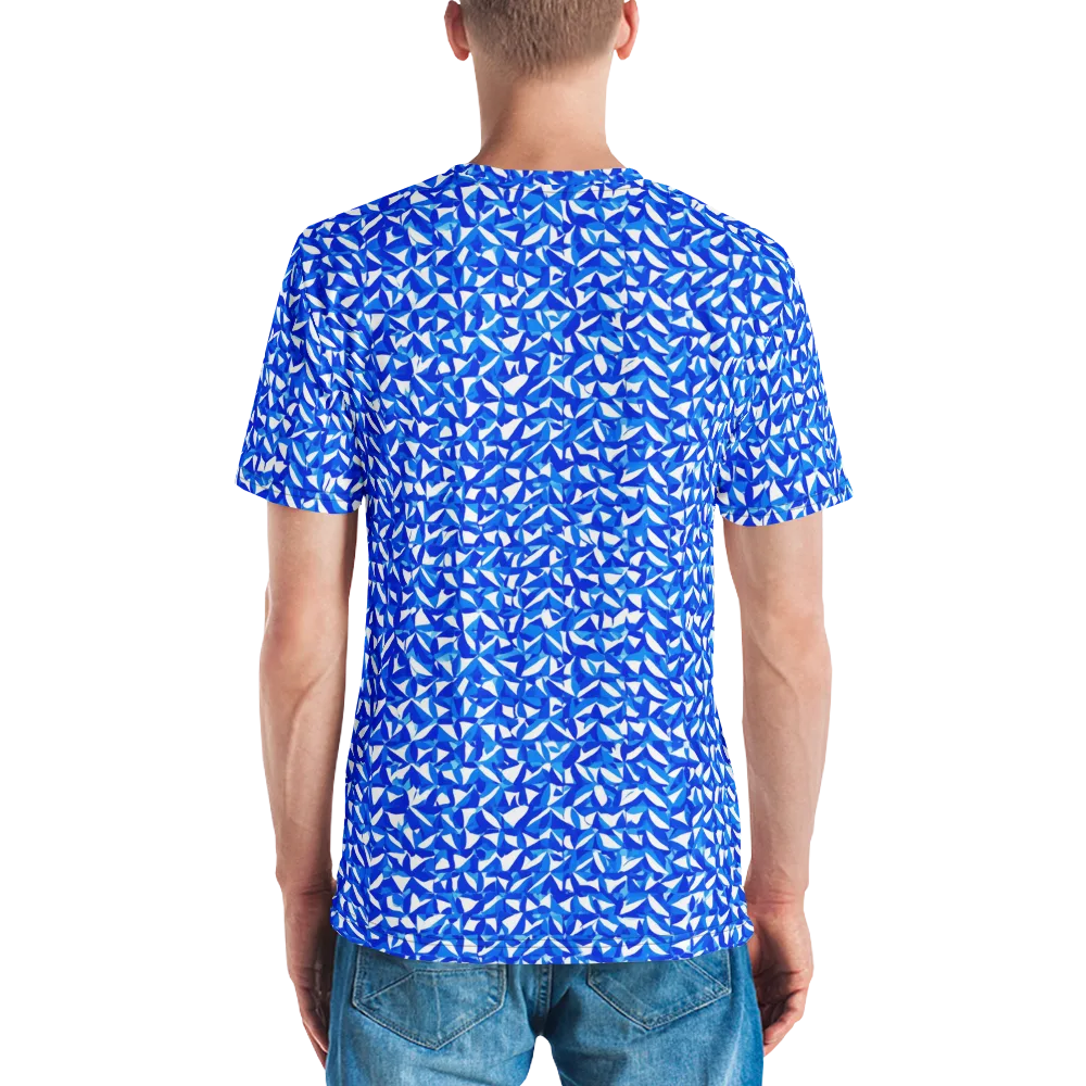 Azure Petal Static on Men's Crew Neck T-Shirt — Back