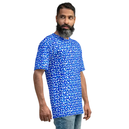 Azure Petal Static on a Men's Crew Neck T-Shirt