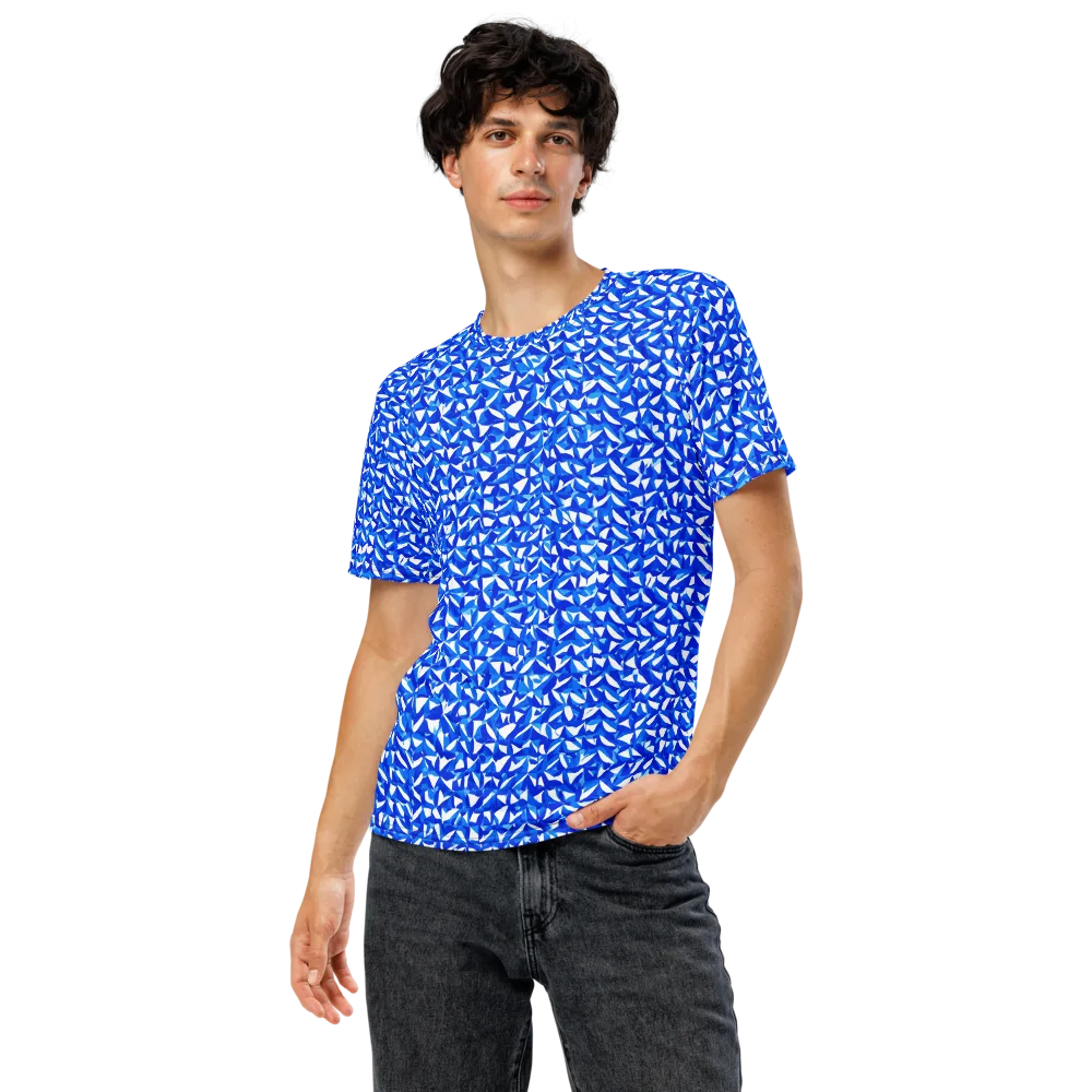 Azure Petal Static on Men's Crew Neck T-Shirt — Front
