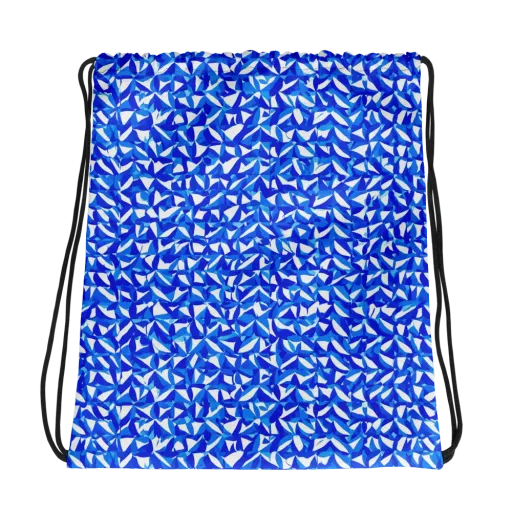 Azure Petal Static on a Drawstring Bag