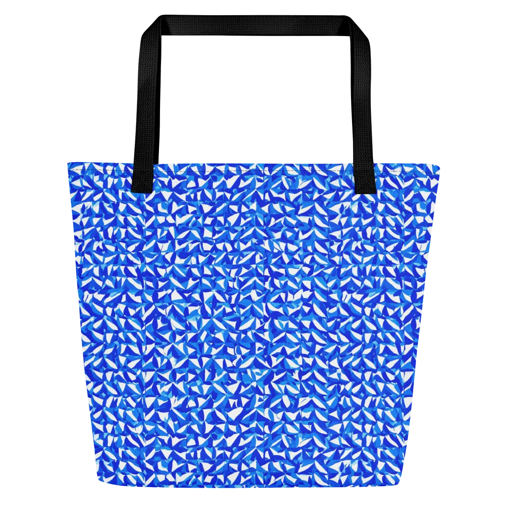 Azure Petal Static on Large Tote Bag W/ Pocket — Front