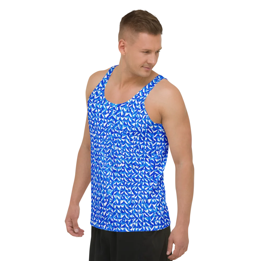 Azure Petal Static on Men's Tank Top — Left Front