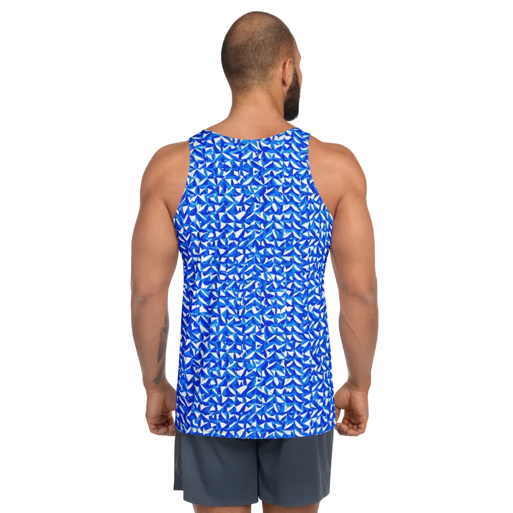 Azure Petal Static on Men's Tank Top — Back